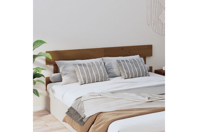 beBasic Sengegavl honningbrun 204x3x81 cm heltre furu - Brun - Møbler - Senger - Sengetilbehør & sengegavl - Sengegavl