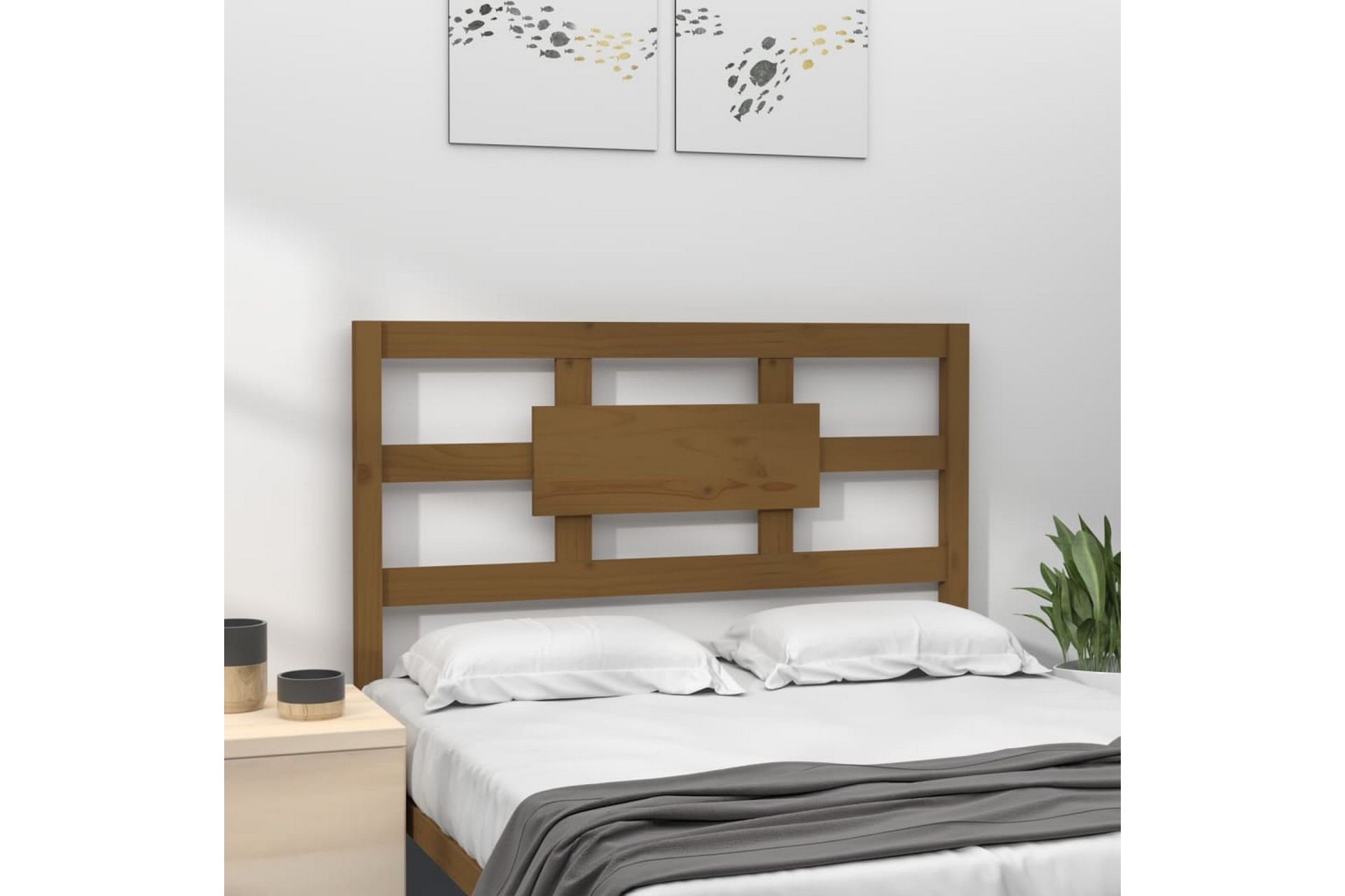 beBasic Sengegavl honningbrun 95,5x4x100 cm heltre furu - Brun - Møbler - Senger - Sengetilbehør & sengegavl - Sengegavl
