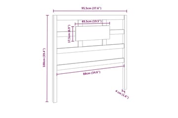 beBasic Sengegavl honningbrun 95,5x4x100 cm heltre furu - Brun - Møbler - Senger - Sengetilbehør & sengegavl - Sengegavl