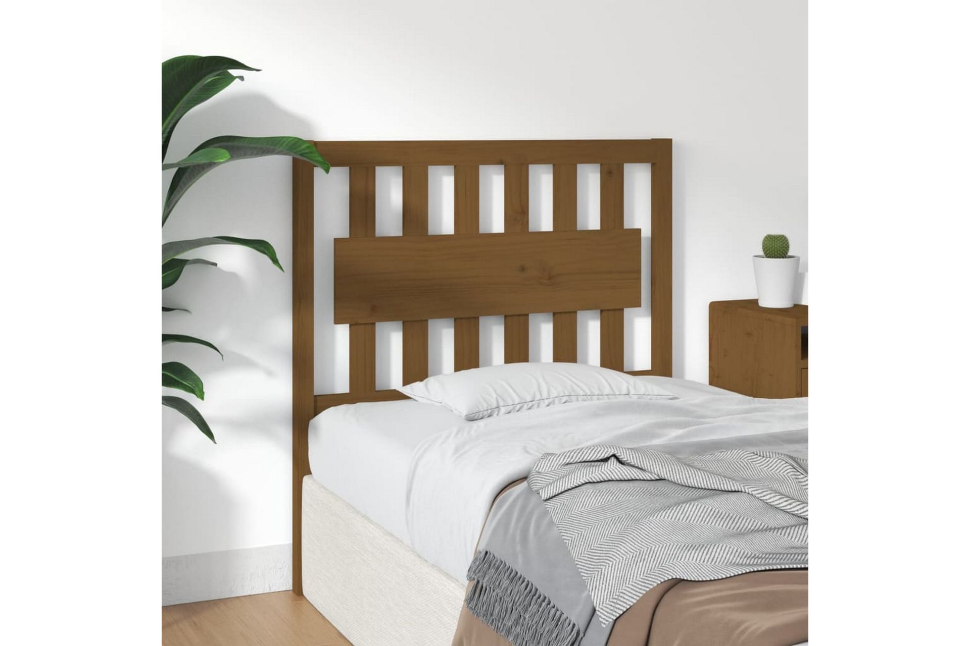 beBasic Sengegavl honningbrun 95,5x4x100 cm heltre furu - Brun - Møbler - Senger - Sengetilbehør & sengegavl - Sengegavl
