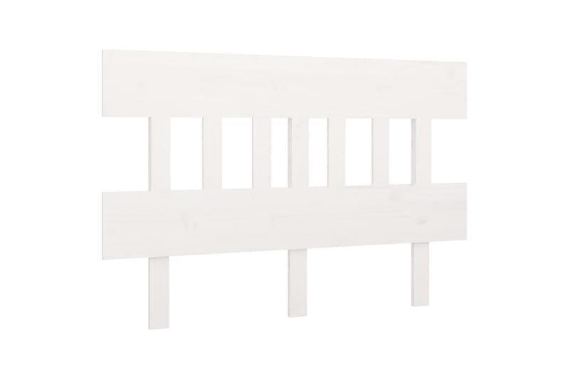 beBasic Sengegavl hvit 123,5x3x81 cm heltre furu - Hvit - Sengegavl