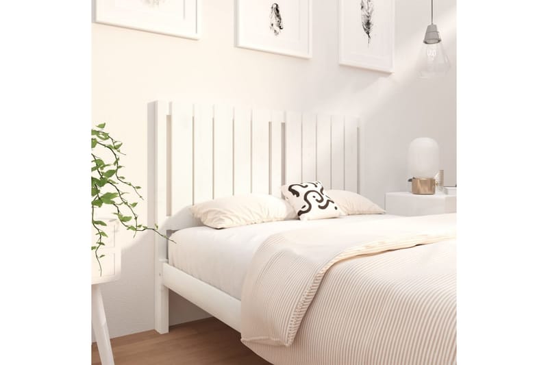 beBasic Sengegavl hvit 125,5x4x100 cm heltre furu - Hvit - Møbler - Senger - Sengetilbehør & sengegavl - Sengegavl