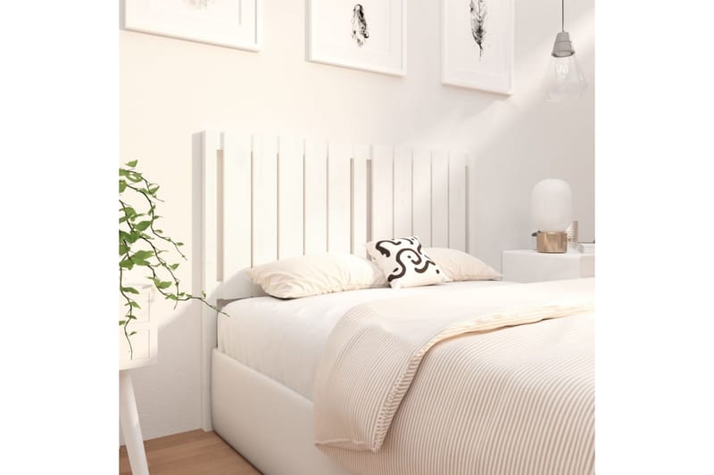 beBasic Sengegavl hvit 125,5x4x100 cm heltre furu - Hvit - Møbler - Senger - Sengetilbehør & sengegavl - Sengegavl