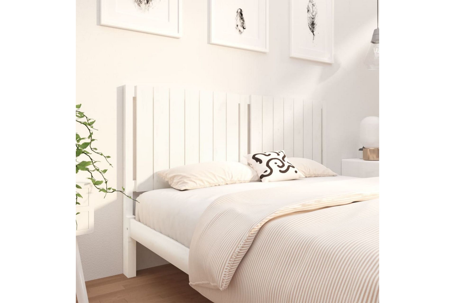 beBasic Sengegavl hvit 155,5x4x100 cm heltre furu - Hvit - Møbler - Senger - Sengetilbehør & sengegavl - Sengegavl