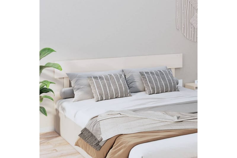 beBasic Sengegavl hvit 204x3x81 cm heltre furu - Hvit - Møbler - Senger - Sengetilbehør & sengegavl - Sengegavl