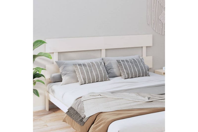 beBasic Sengegavl hvit 204x3x81 cm heltre furu - Hvit - Møbler - Senger - Sengetilbehør & sengegavl - Sengegavl