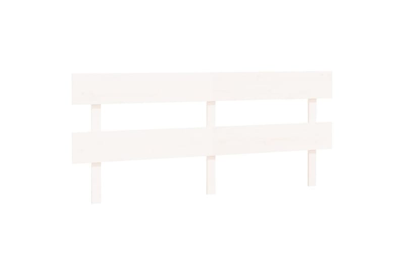 beBasic Sengegavl hvit 204x3x81 cm heltre furu - Hvit - Sengegavl