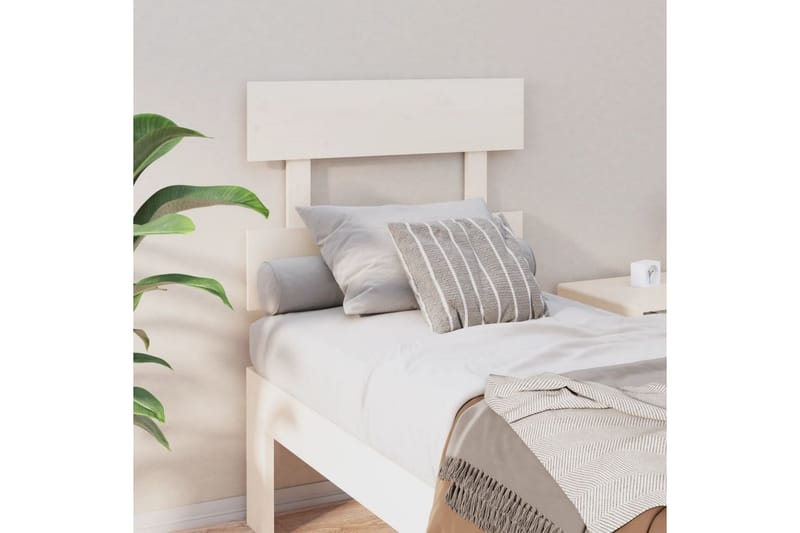 beBasic Sengegavl hvit 93,5x3x81 cm heltre furu - Hvit - Møbler - Senger - Sengetilbehør & sengegavl - Sengegavl
