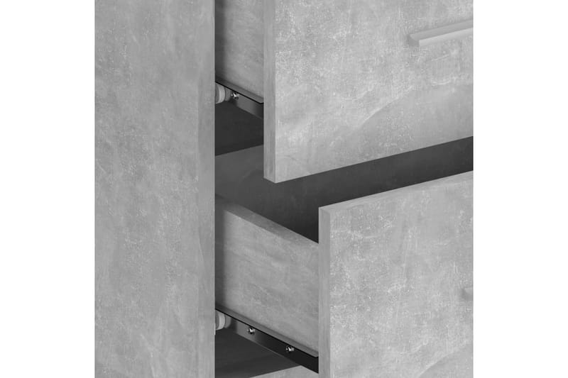 beBasic Sengegavl med skap betonggrå konstruert tre - GrÃ�¥ - Sengegavl