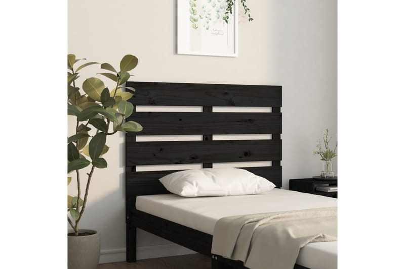 beBasic Sengegavl svart 100x3x80 cm heltre furu - Svart - Møbler - Senger - Sengetilbehør & sengegavl - Sengegavl