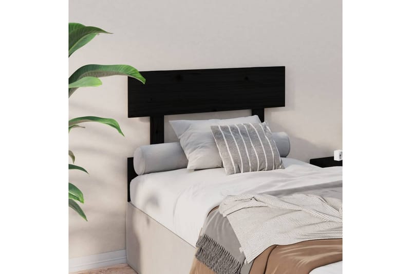 beBasic Sengegavl svart 103,5x3x81 cm heltre furu - Svart - Møbler - Senger - Sengetilbehør & sengegavl - Sengegavl
