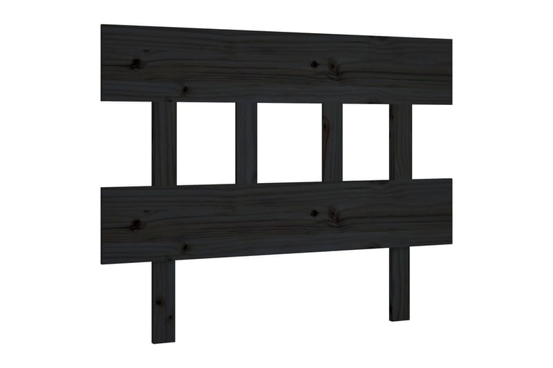 beBasic Sengegavl svart 103,5x3x81 cm heltre furu - Svart - Sengegavl