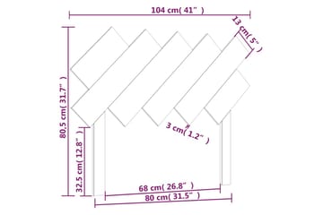 beBasic Sengegavl svart 104 x 3 x 80,5 cm heltre furu - Svart - Møbler - Senger - Sengetilbehør & sengegavl - Sengegavl