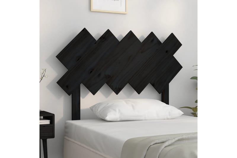 beBasic Sengegavl svart 104 x 3 x 80,5 cm heltre furu - Svart - Møbler - Senger - Sengetilbehør & sengegavl - Sengegavl