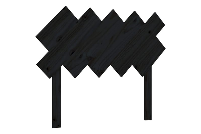 beBasic Sengegavl svart 104 x 3 x 80,5 cm heltre furu - Svart - Sengegavl