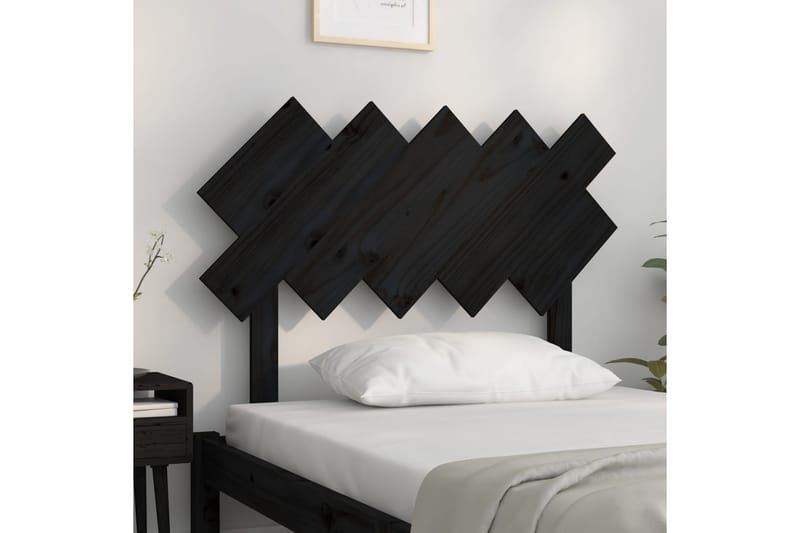 beBasic Sengegavl svart 104 x 3 x 80,5 cm heltre furu - Svart - Møbler - Senger - Sengetilbehør & sengegavl - Sengegavl