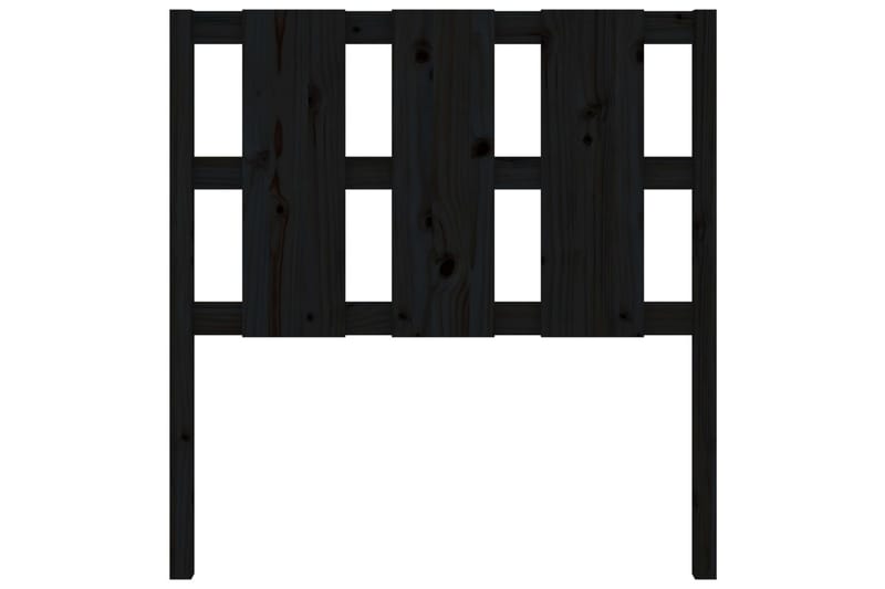 beBasic Sengegavl svart 105,5x4x100 cm heltre furu - Svart - Sengegavl