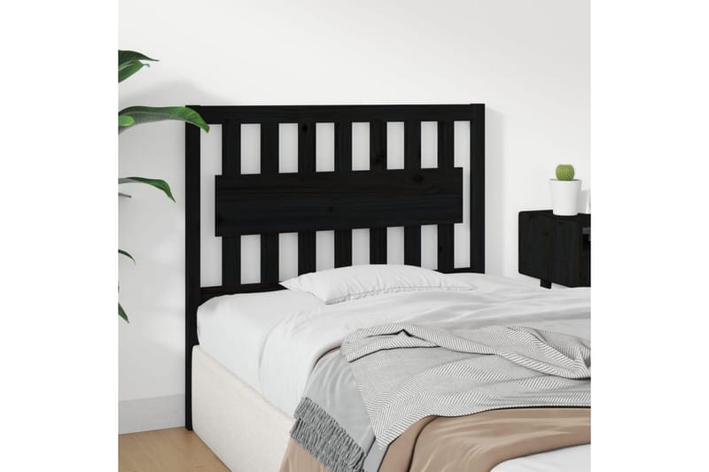 beBasic Sengegavl svart 105,5x4x100 cm heltre furu - Svart - Møbler - Senger - Sengetilbehør & sengegavl - Sengegavl