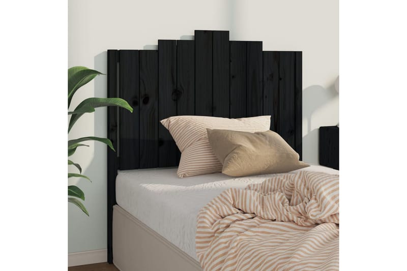 beBasic Sengegavl svart 106x4x110 cm heltre furu - Svart - Møbler - Senger - Sengetilbehør & sengegavl - Sengegavl