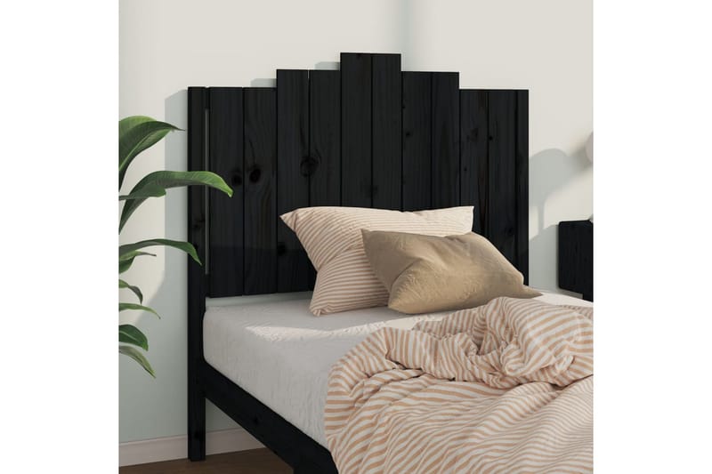 beBasic Sengegavl svart 106x4x110 cm heltre furu - Svart - Møbler - Senger - Sengetilbehør & sengegavl - Sengegavl
