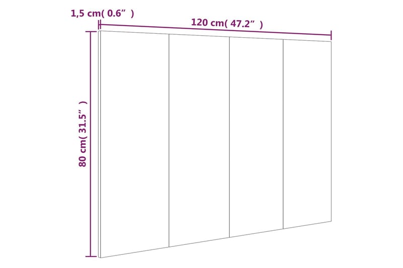 beBasic Sengegavl svart 120x1,5x80 cm konstruert tre - Svart - Møbler - Senger - Sengetilbehør & sengegavl - Sengegavl