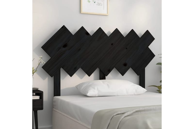 beBasic Sengegavl svart 122,5x3x80,5 cm heltre furu - Svart - Møbler - Senger - Sengetilbehør & sengegavl - Sengegavl