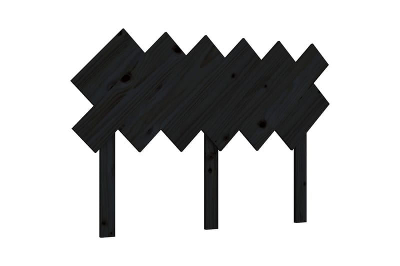 beBasic Sengegavl svart 122,5x3x80,5 cm heltre furu - Svart - Sengegavl