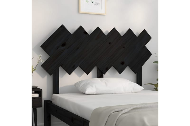 beBasic Sengegavl svart 122,5x3x80,5 cm heltre furu - Svart - Møbler - Senger - Sengetilbehør & sengegavl - Sengegavl