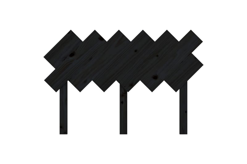 beBasic Sengegavl svart 122,5x3x80,5 cm heltre furu - Svart - Sengegavl