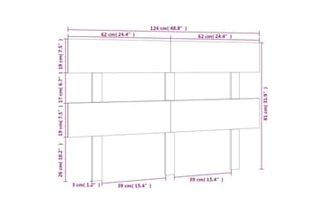 beBasic Sengegavl svart 124x3x81 cm heltre furu - Svart - Møbler - Senger - Sengetilbehør & sengegavl - Sengegavl