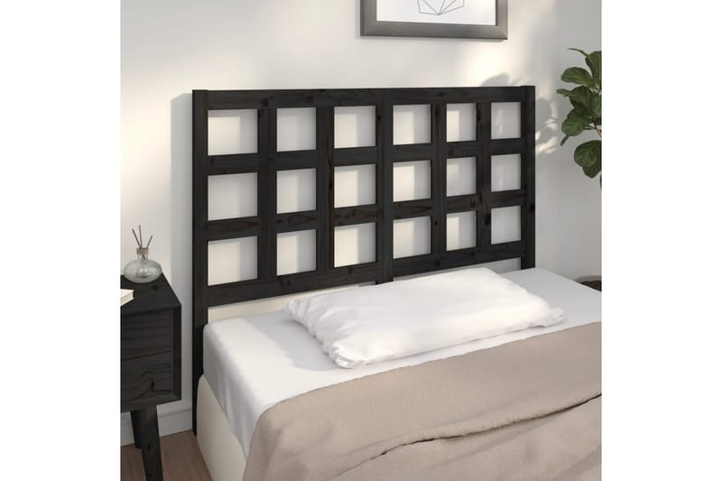 beBasic Sengegavl svart 125,5x4x100 cm heltre furu - Svart - Møbler - Senger - Sengetilbehør & sengegavl - Sengegavl