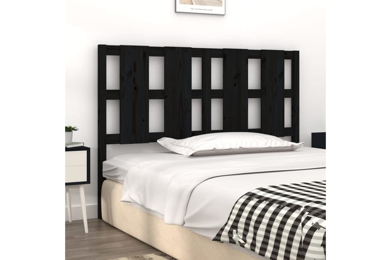 beBasic Sengegavl svart 125,5x4x100 cm heltre furu - Svart - Møbler - Senger - Sengetilbehør & sengegavl - Sengegavl