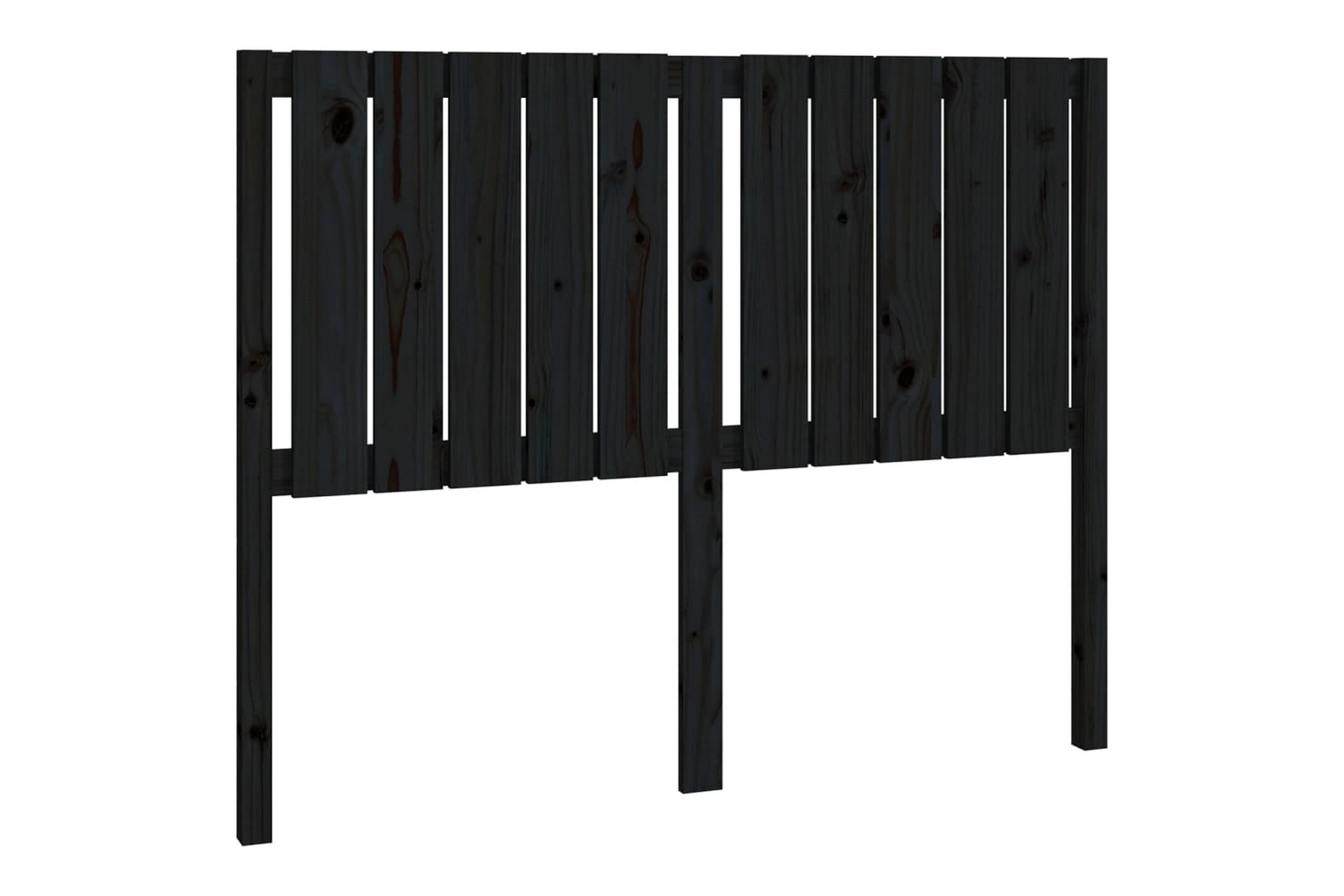 beBasic Sengegavl svart 125,5x4x100 cm heltre furu - Svart - Møbler - Senger - Sengetilbehør & sengegavl - Sengegavl