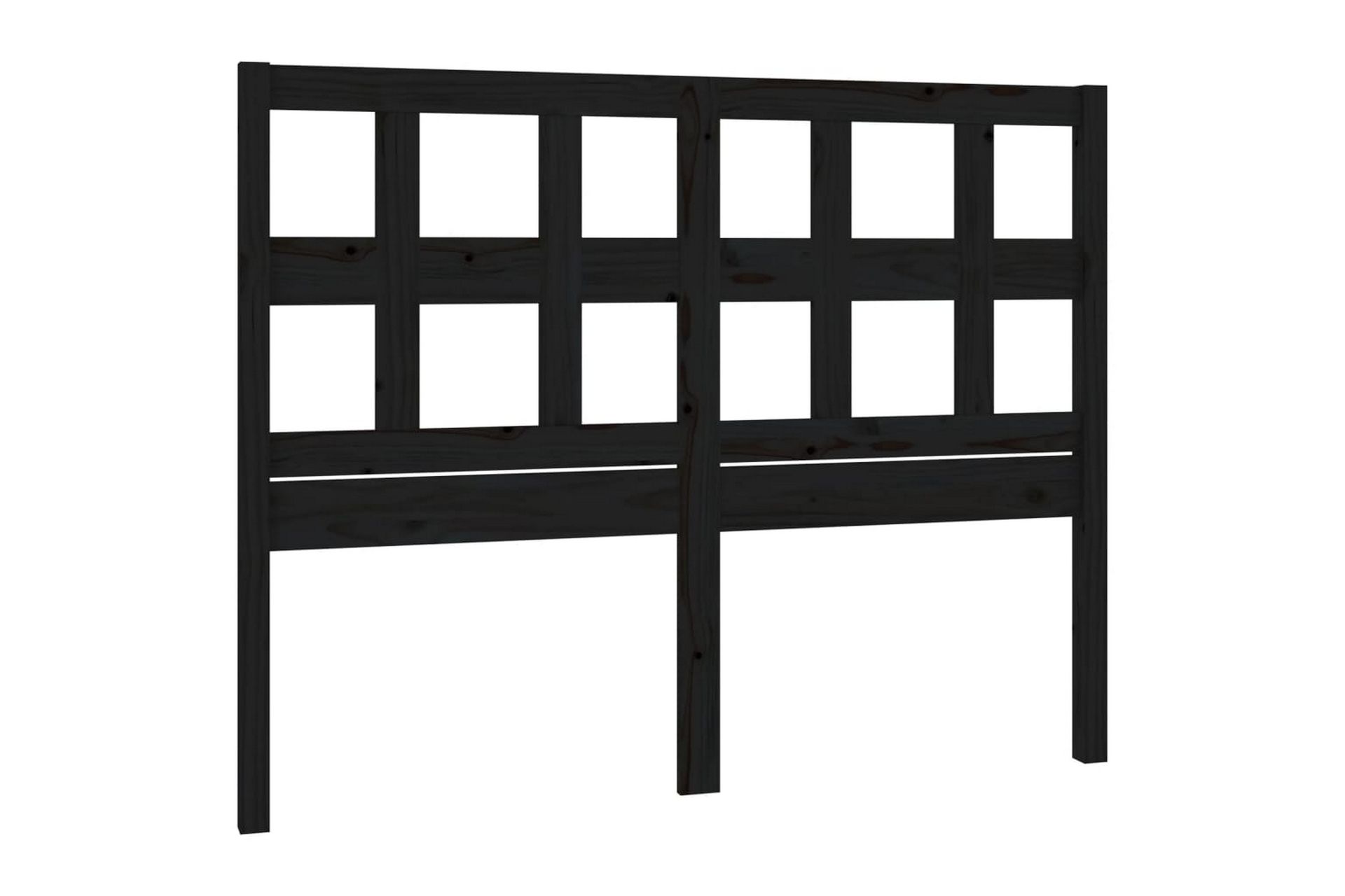 beBasic Sengegavl svart 125,5x4x100 cm heltre furu - Svart - Møbler - Senger - Sengetilbehør & sengegavl - Sengegavl