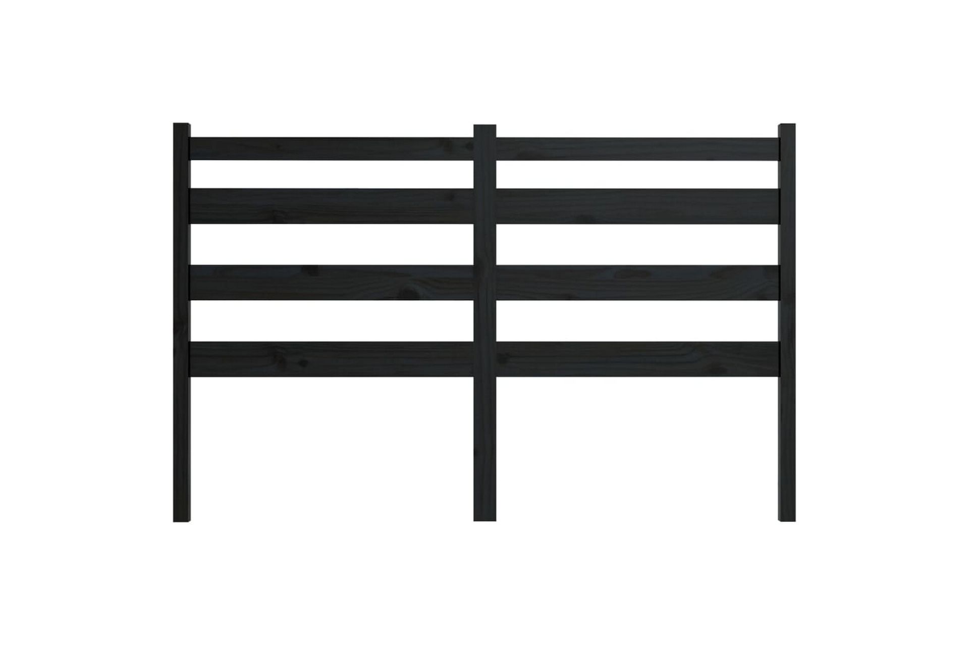beBasic Sengegavl svart 126x4x100 cm heltre furu - Svart - Møbler - Senger - Sengetilbehør & sengegavl - Sengegavl