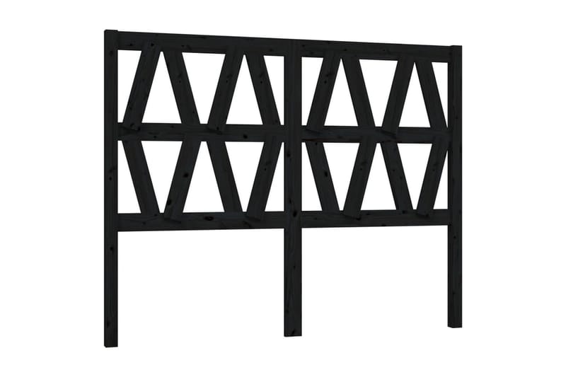 beBasic Sengegavl svart 126x4x100 cm heltre furu - Svart - Møbler - Senger - Sengetilbehør & sengegavl - Sengegavl