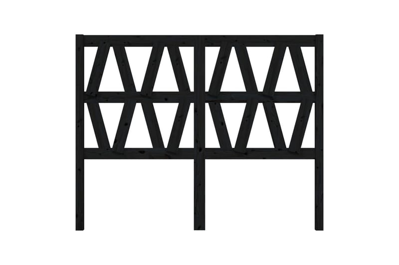 beBasic Sengegavl svart 126x4x100 cm heltre furu - Svart - Møbler - Senger - Sengetilbehør & sengegavl - Sengegavl