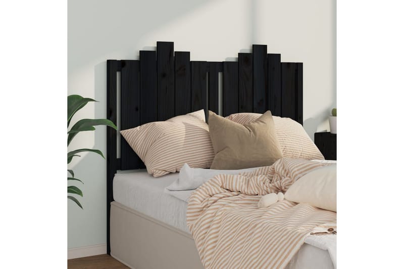 beBasic Sengegavl svart 126x4x110 cm heltre furu - Svart - Møbler - Senger - Sengetilbehør & sengegavl - Sengegavl