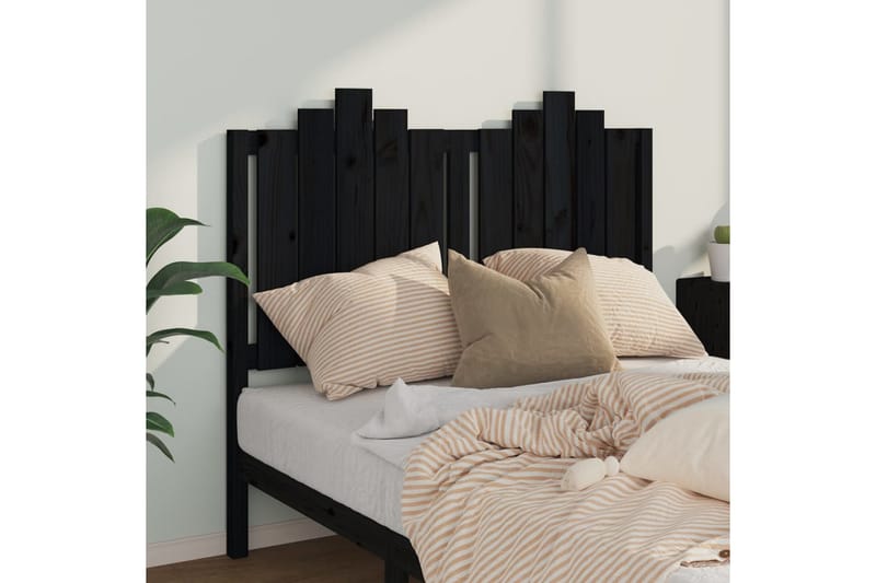 beBasic Sengegavl svart 126x4x110 cm heltre furu - Svart - Møbler - Senger - Sengetilbehør & sengegavl - Sengegavl