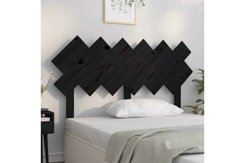 beBasic Sengegavl svart 132x3x81 cm heltre furu - Svart - Møbler - Senger - Sengetilbehør & sengegavl - Sengegavl