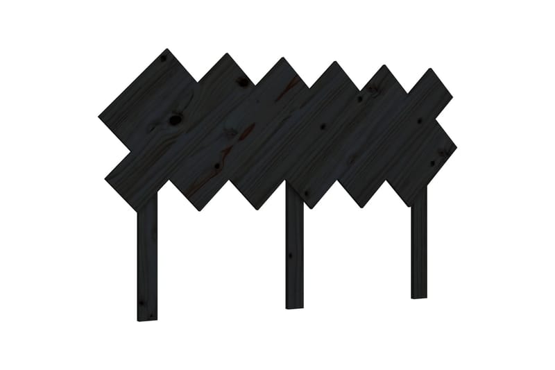 beBasic Sengegavl svart 132x3x81 cm heltre furu - Svart - Møbler - Senger - Sengetilbehør & sengegavl - Sengegavl