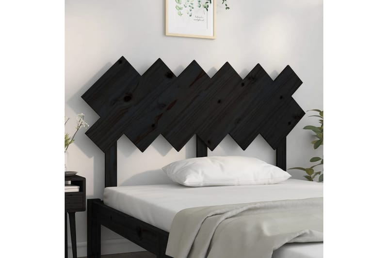 beBasic Sengegavl svart 132x3x81 cm heltre furu - Svart - Møbler - Senger - Sengetilbehør & sengegavl - Sengegavl
