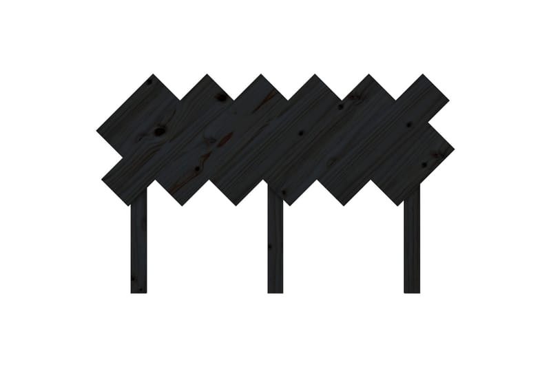 beBasic Sengegavl svart 132x3x81 cm heltre furu - Svart - Møbler - Senger - Sengetilbehør & sengegavl - Sengegavl