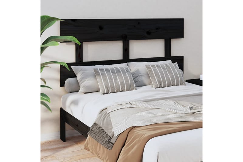 beBasic Sengegavl svart 138x3x81 cm heltre furu - Svart - Møbler - Senger - Sengetilbehør & sengegavl - Sengegavl