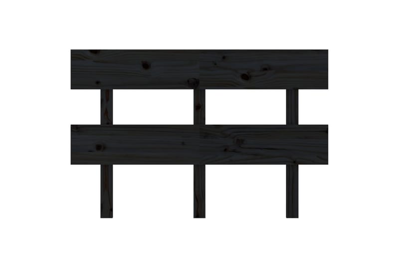 beBasic Sengegavl svart 138x3x81 cm heltre furu - Svart - Sengegavl