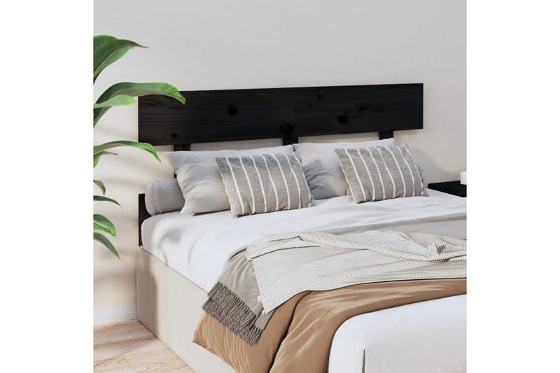 beBasic Sengegavl svart 138x3x81 cm heltre furu - Svart - Møbler - Senger - Sengetilbehør & sengegavl - Sengegavl