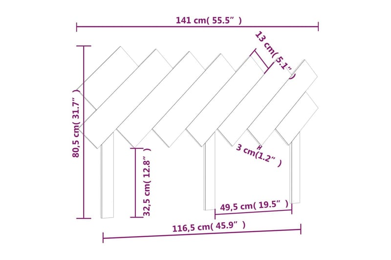 beBasic Sengegavl svart 141x3x80,5 cm heltre furu - Svart - Møbler - Senger - Sengetilbehør & sengegavl - Sengegavl
