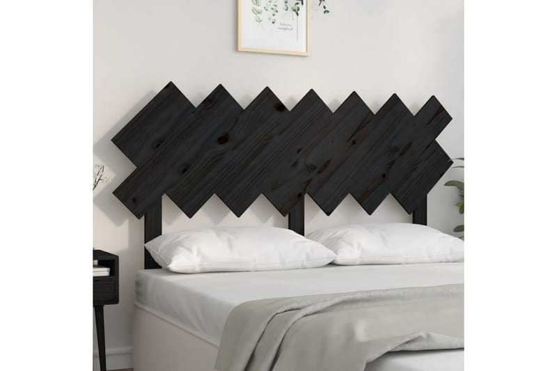 beBasic Sengegavl svart 141x3x80,5 cm heltre furu - Svart - Møbler - Senger - Sengetilbehør & sengegavl - Sengegavl