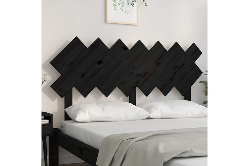 beBasic Sengegavl svart 141x3x80,5 cm heltre furu - Svart - Møbler - Senger - Sengetilbehør & sengegavl - Sengegavl