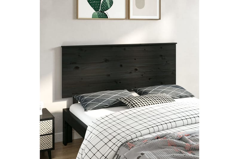 beBasic Sengegavl svart 144x6x82,5 cm heltre furu - Svart - Møbler - Senger - Sengetilbehør & sengegavl - Sengegavl